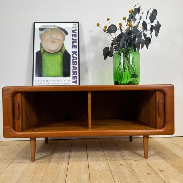 Low Sideboard with Retractable Teak Doors from Dyrlund, Denmark, 1960 For Sale - Image 6 of 11