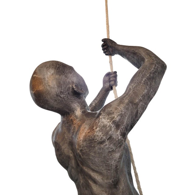 7 Feet Tall Contemporary Cast Aluminum "Climbing Man" Suspended Sculpture For Sale - Image 10 of 17