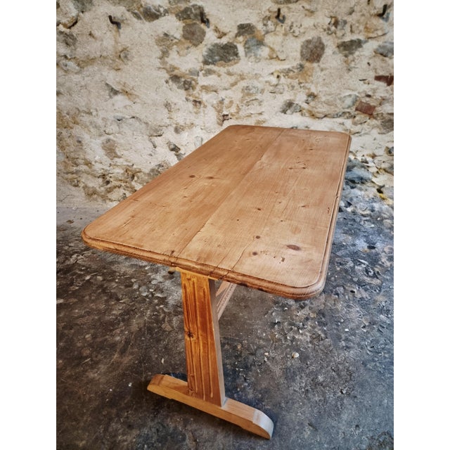 Wood French Bistro Table in Pine, 1930s For Sale - Image 7 of 15