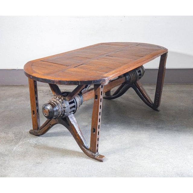 Rustic Handcrafted Wood Table For Sale - Image 4 of 18