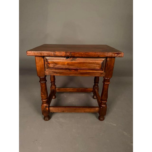 Pair of American Country English Pine Side Tables With Walnut Finish, Circa 1920s For Sale - Image 10 of 18