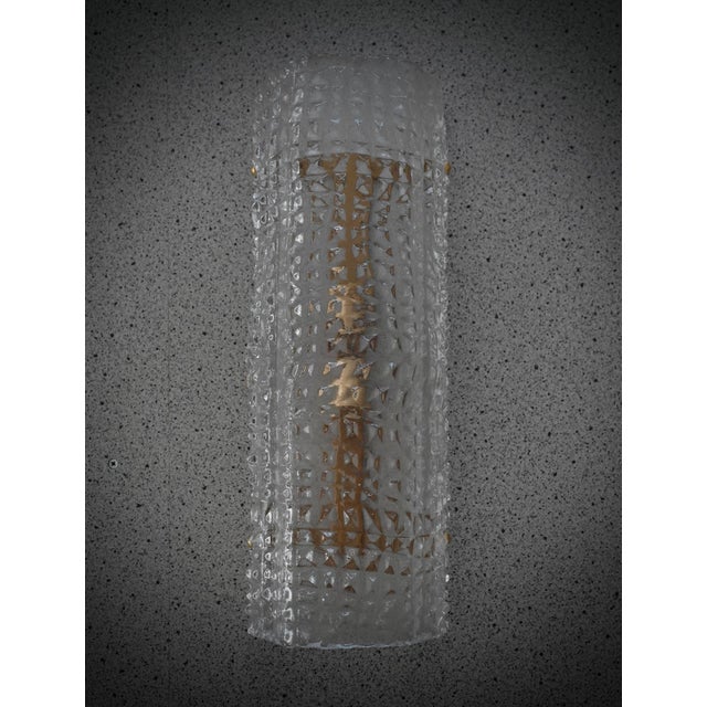 Art Deco Style Clear Murano Glass and Brass Wall Sconce, 2000 For Sale - Image 9 of 10