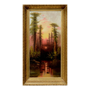 Early 20th Century Redwood Forest Sunset Reflections Landscape by William Lemos