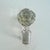 Hollywood Regency Antique Perfume Glass Bottle With Stopper Green Gold Ombre Vintage Cut Polished For Sale - Image 3 of 6