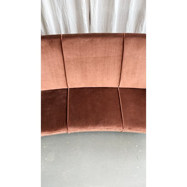 Beige Mid-Century Modern Velvet Three-Seater Sofa by Marco Zanuso for Arflex, Italy, 1950s For Sale - Image 8 of 18