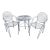 Modernist 3 Piece Iron Patio Furniture Set With Rose Pattern For Sale