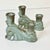 1950s Vintage Boho Chic Americana Arts & Crafts Frankoma Pottery Double Arm Candlestick Holders - A Pair For Sale - Image 4 of 18
