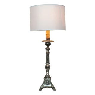 Table Lamp in Silver-Plated Metal For Sale