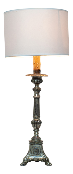 Table Lamp in Silver-Plated Metal