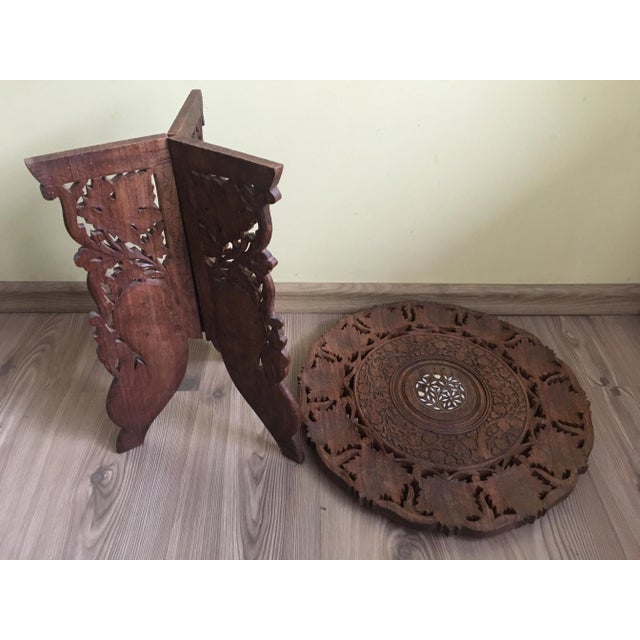 Brown Carved Teak Coffee Table, 1970s For Sale - Image 8 of 12
