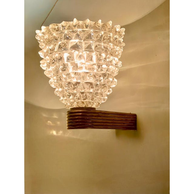 Rostrato Murano Glass and Brass Wall Lamp by Ercole Barovier for Barovier & Toso, Italy, 1940s For Sale - Image 13 of 14