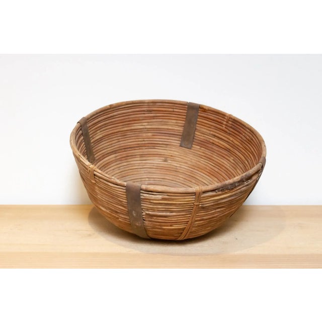 Farmhouse Large Handwoven Farmhouse Basket For Sale - Image 3 of 6