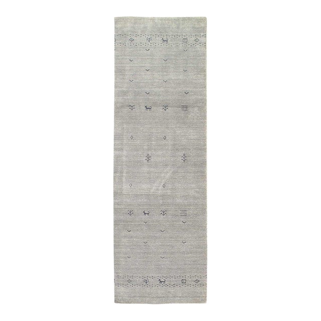Pasargad DC Fine Hand Knotted Gabbeh Design Runner Rug For Sale