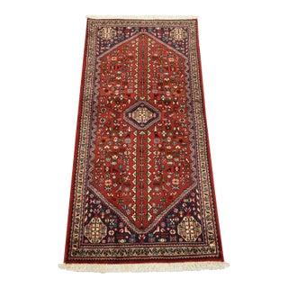 Abadeh Runner 2’4” X 4’10” Red Wool Vintage Tribal Hand-Knotted Rug For Sale