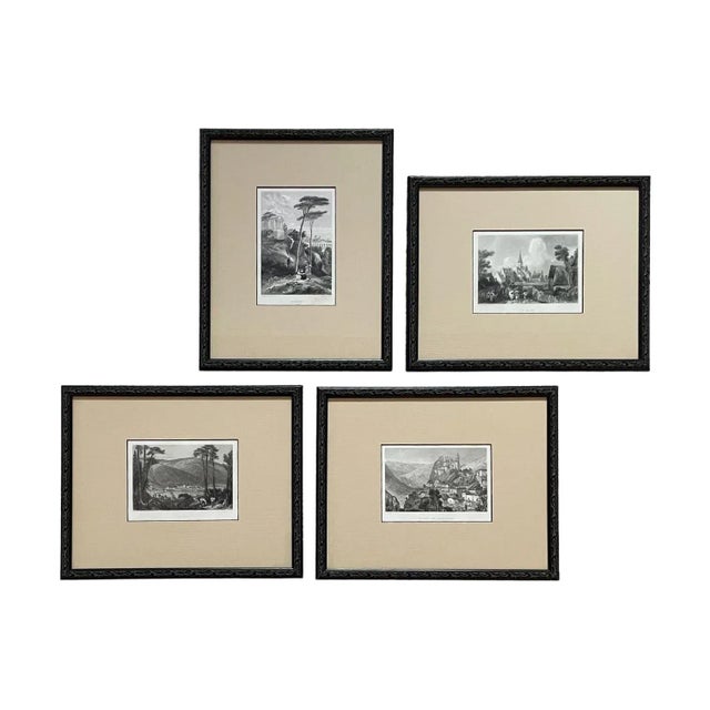 19th Century French Black & White Steel Engraving Prints After Rouargue Fréres - Collection of Four For Sale - Image 13 of 13