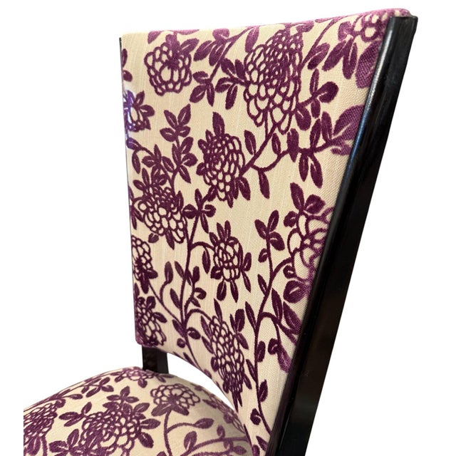 Vintage Set of Six Italian Mid-Century Dining Chairs With Floral Pattern Upholstery For Sale - Image 9 of 9