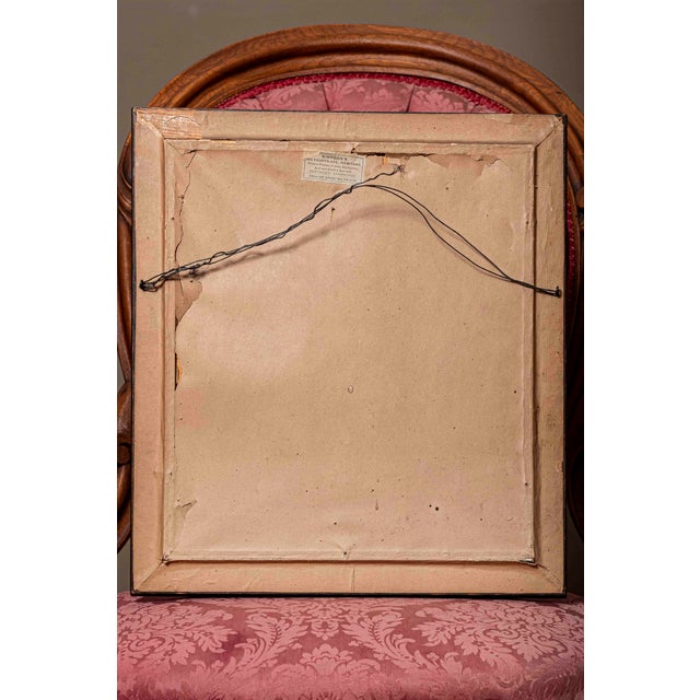 Wood Antique Victorian Female Portrait Print After Frederic Leighton, Dark Wood Frame For Sale - Image 7 of 7