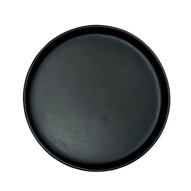 Monumental Matte Black Wooden Serving Tray by Dansk For Sale In Miami - Image 6 of 11