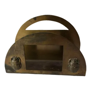 Early 20th Century Benedict Karnak Brass Scarab Letter Holder