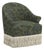 Cecile Ivory Fringe Swivel Chair in Prairie Floral Moss Blue For Sale