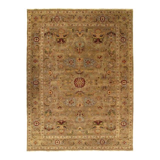 Pasargad DC Light Brown Fine Hand Knotted Heriz Design Rug For Sale