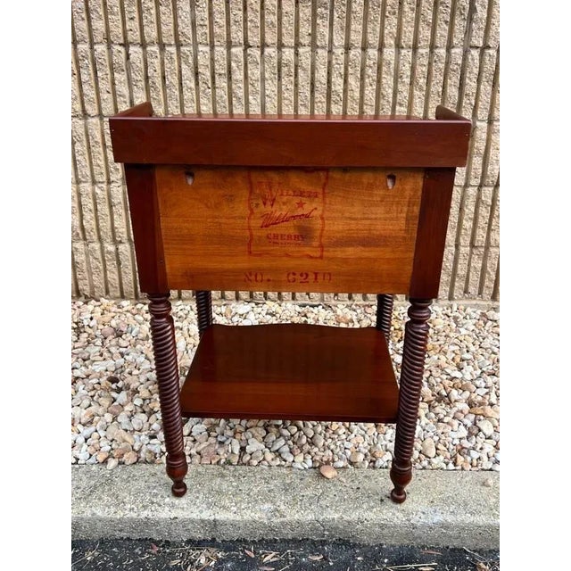 Wood Pair Solid Cherry Willett Furniture Colonial House 2 Drawers Bedside Tables, Circa 1950s For Sale - Image 7 of 12