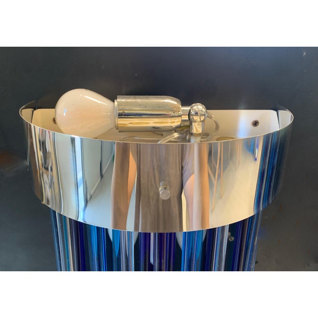 Blue Isola Handmade Murano Glass Wall Lamps, 1970s, Set of 2 For Sale - Image 8 of 10