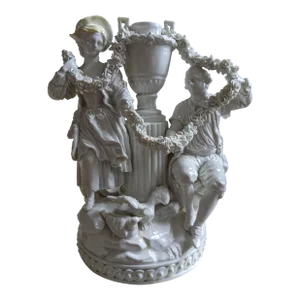 19th Century Meissen Germany Blanc De Chine Porcelain Centerpiece Figurine Paradise