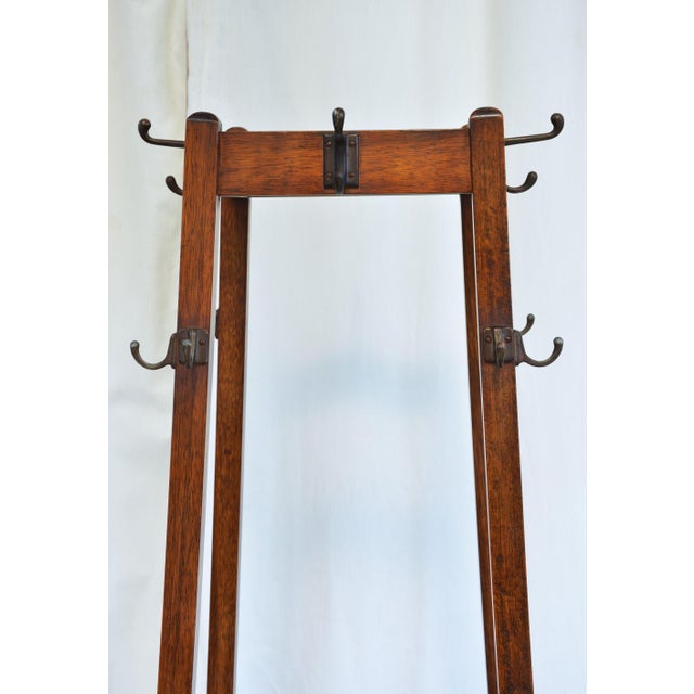 Antique English Arts and Crafts Hall Stand Coat Stand Rack, 1900 For Sale - Image 9 of 18
