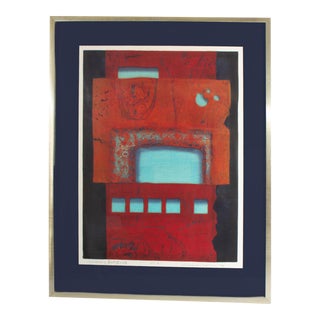 1972 “Evidence of Fort” Woodblock Print by Hiroyuki Tajima For Sale