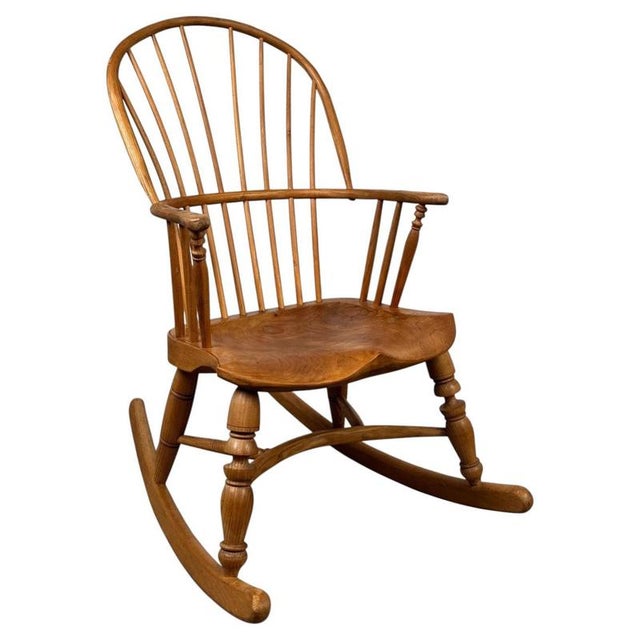 Antique English Ash Spindle-Back Rocking Chair For Sale - Image 12 of 12