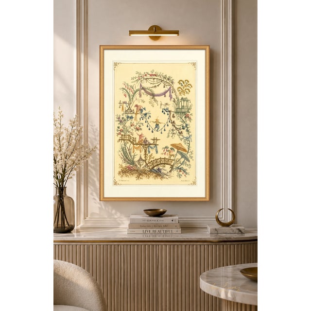 Chinoiserie Atelier Aria Lumae Jean Pillement Anne Allen Chinoiserie Antique Restored Gallery Board Print 16 X 24on Archival Hahnemuhle German Etching Paper For Sale - Image 3 of 15