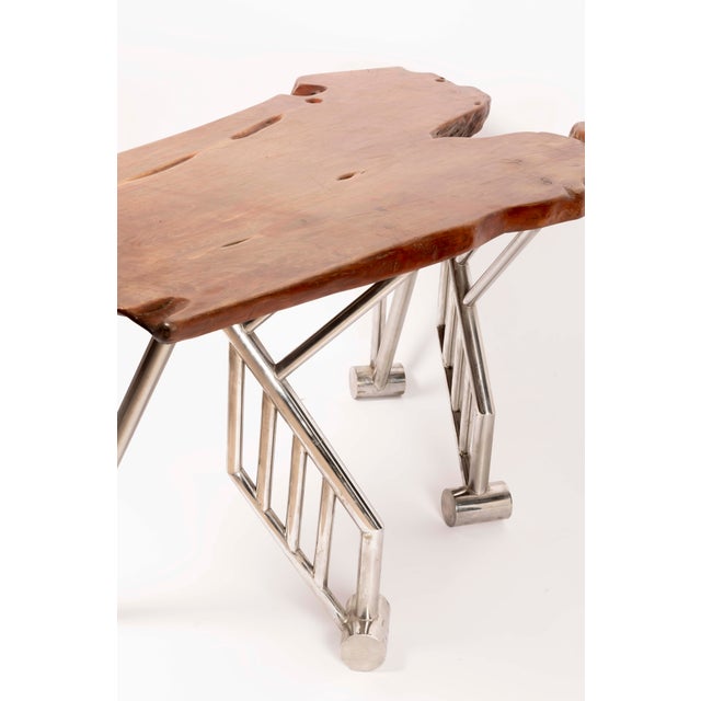 Vintage Desk in Wood and Metal, Europe, 1980s For Sale - Image 9 of 14