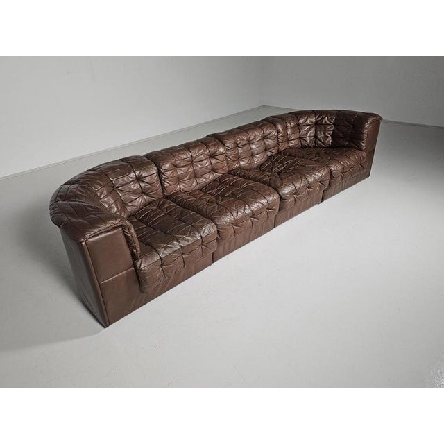 De Sede DS11 modular sofa in brown leather, Switzerland, 1970, 4 modules. Sectional De Sede DS-11 sofa, manufactured in...