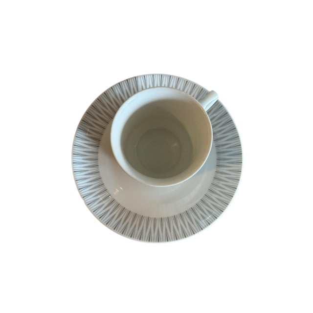 Ceramic Mid 20th Century KPM Bavaria Porcelain Demitasse Cups & Saucers- Set of 6 For Sale - Image 7 of 10
