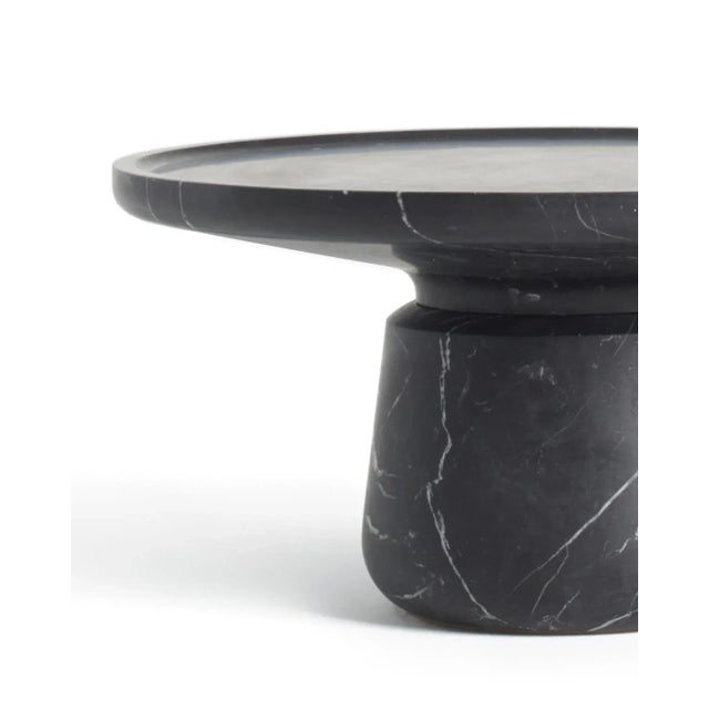 PLEASE READ CAREFULLY THE UNPACKING AND HANDLING INSTRUCTIONS Black Marquinia marble coffee table. Size: 75 (top) x 36...