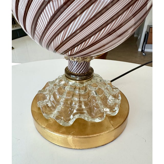 Mid Century Aventurine Filigrana Dino Martens Murano Table Lamp For Sale - Image 10 of 17