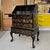 Black Lacquer Hand Painted Asian Chinoiserie Black Lacquer Secretary Writing Desk For Sale - Image 6 of 13