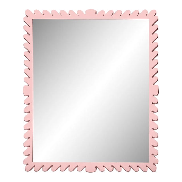 Fleur Home Garden District Coquette Rectangle Mirror in Authentic Pink, 30x42 For Sale