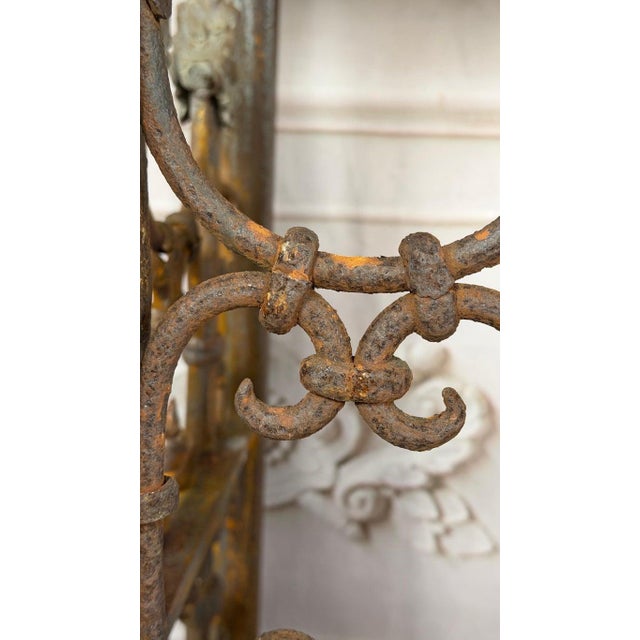 19th Century Pair of 19th Century Wrought Iron Consoles With Marble Tops For Sale - Image 5 of 18