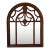 Large John Richard Hand-Carved Walnut Arched Wall Mirror With Ornate Garland Motif For Sale