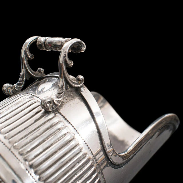 Antique Victorian Salt Cellar English Silverplate Miniature Scuttle For Sale - Image 11 of 13