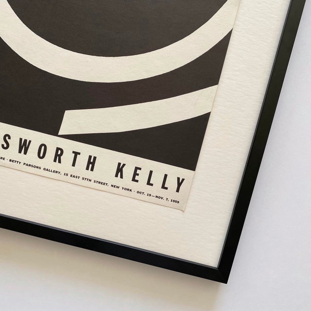 Ellsworth Kelly Vintage 1959 Mid Century Modernist Lithograph Print " Running White " Framed Minimalist Exhibition Poster For Sale - Image 16 of 18