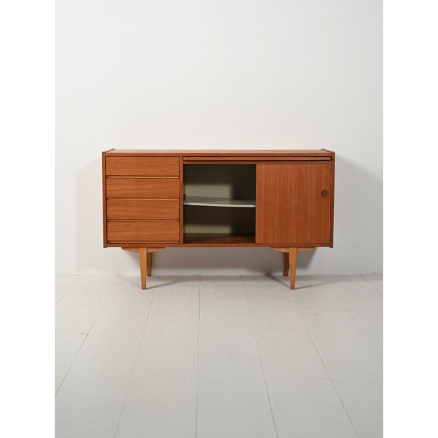 Wood Swedish Sideboard with Writing Desk, 1960s For Sale - Image 7 of 14