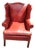 Experience the Pinnacle of American Craftsmanship With This Rare Cognac Leather Wingback Chair by Old Hickory Tanery For Sale