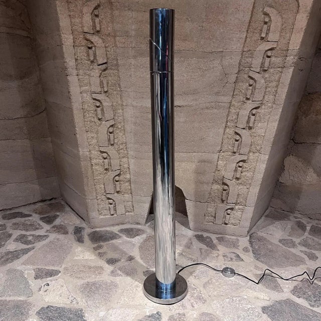 1970s Chromed Tube Floor Lamp Style Sciolari For Sale In San Diego - Image 6 of 9