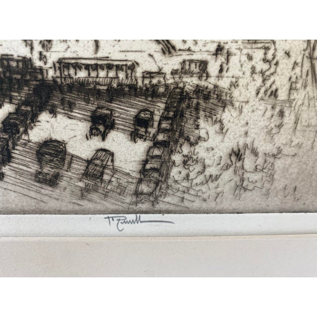 Industrial Joseph Pennell Well-Listed Ny / Pa Artist Original Etching of Nyc Signed Framed For Sale - Image 3 of 7