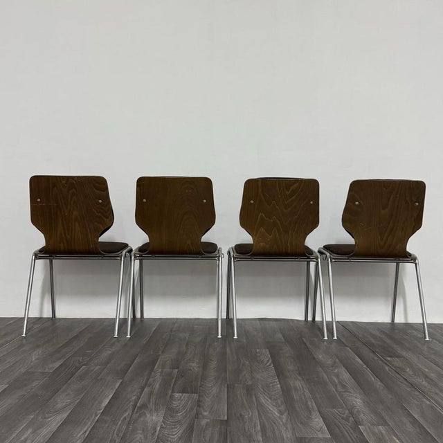 Modern Dining Chairs in the style of Carlo Ratti, 1970s, Set of 4 For Sale - Image 10 of 12