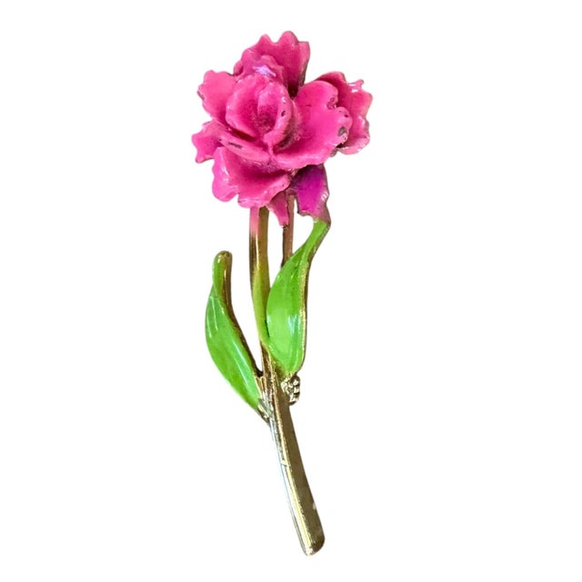 1960’s Vintage Enamel Flower Brooch For Sale In Los Angeles - Image 6 of 6