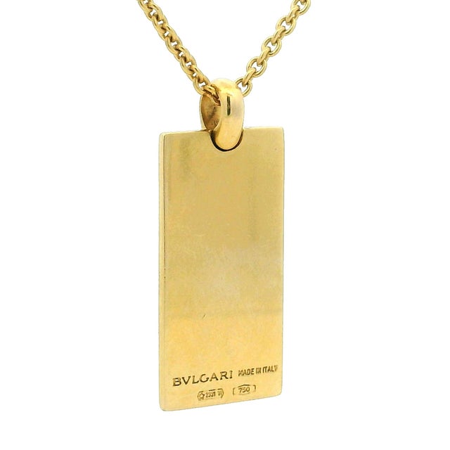 1990s Late 1990s Bulgari 18k Gold Bar Pendant Necklace – 19.5 Grams – Serial 2331 For Sale - Image 5 of 10